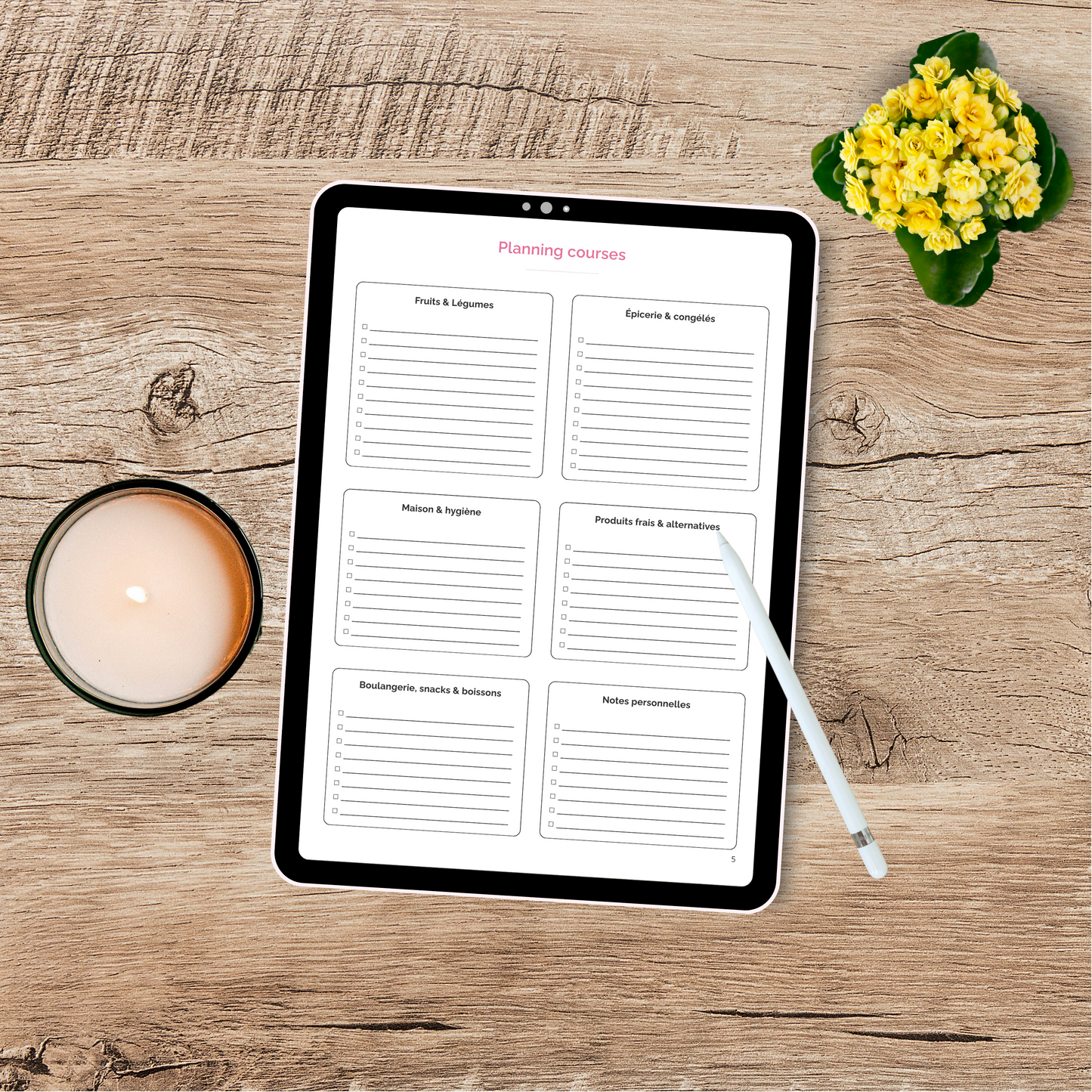 Calendrier Repas & Courses – PDF pratique pour organiser tes semaines