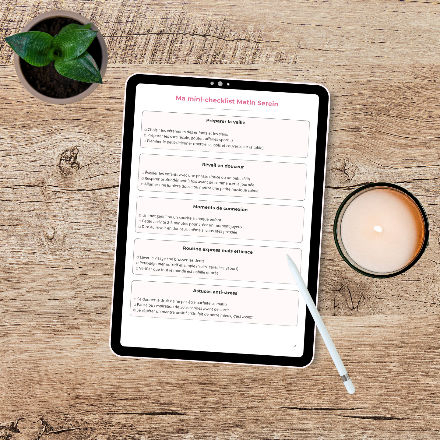 Ma mini-checklist "Matin Serein" – Commence tes journées avec clarté et douceur