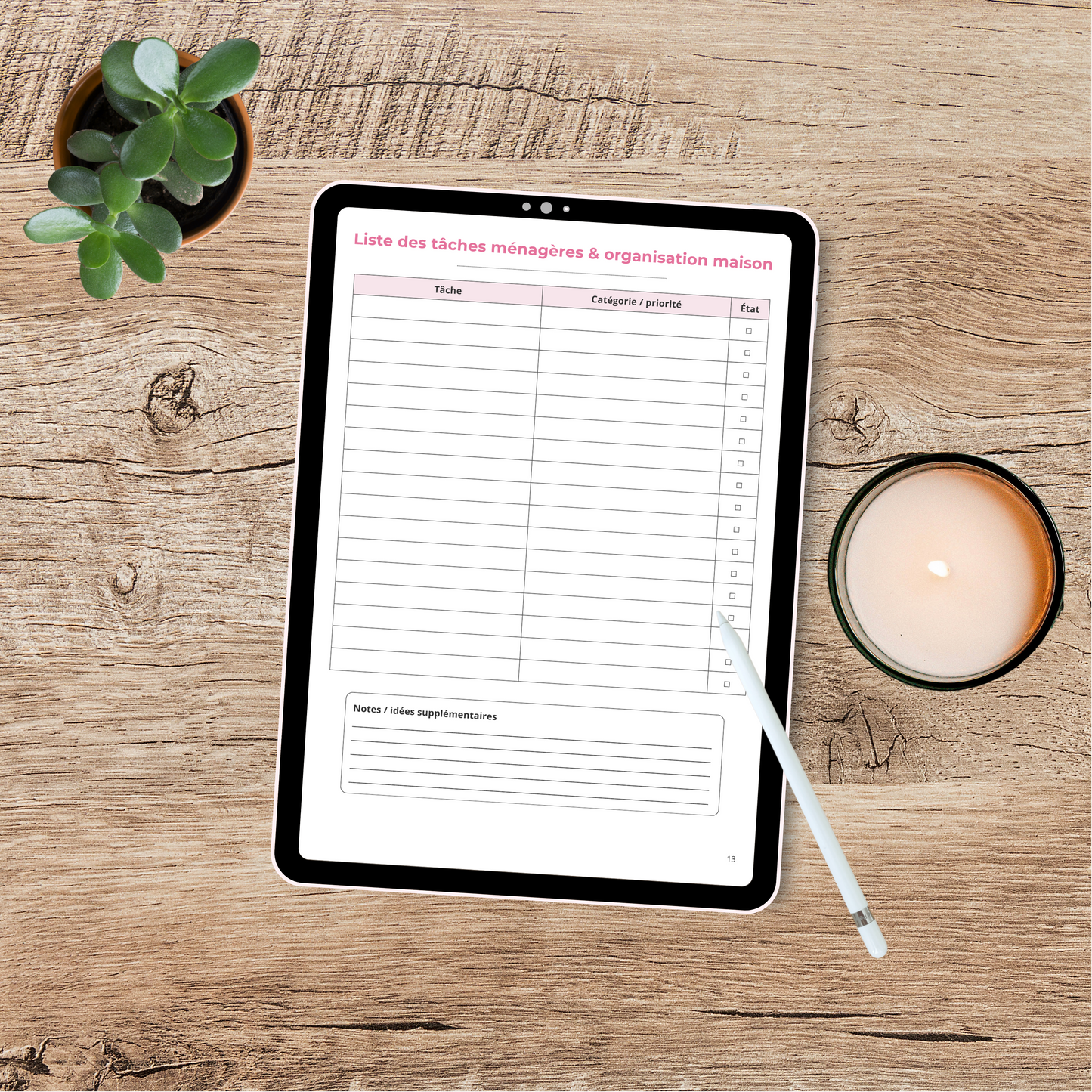Planificateur Familial Complet – Organise ta semaine en toute sérénité