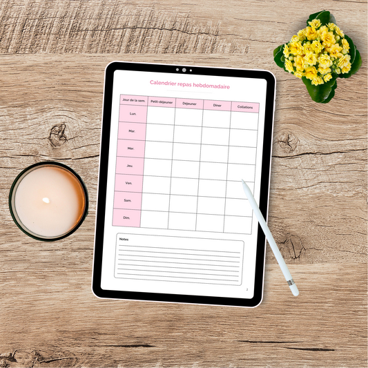 Calendrier Repas & Courses – PDF pratique pour organiser tes semaines