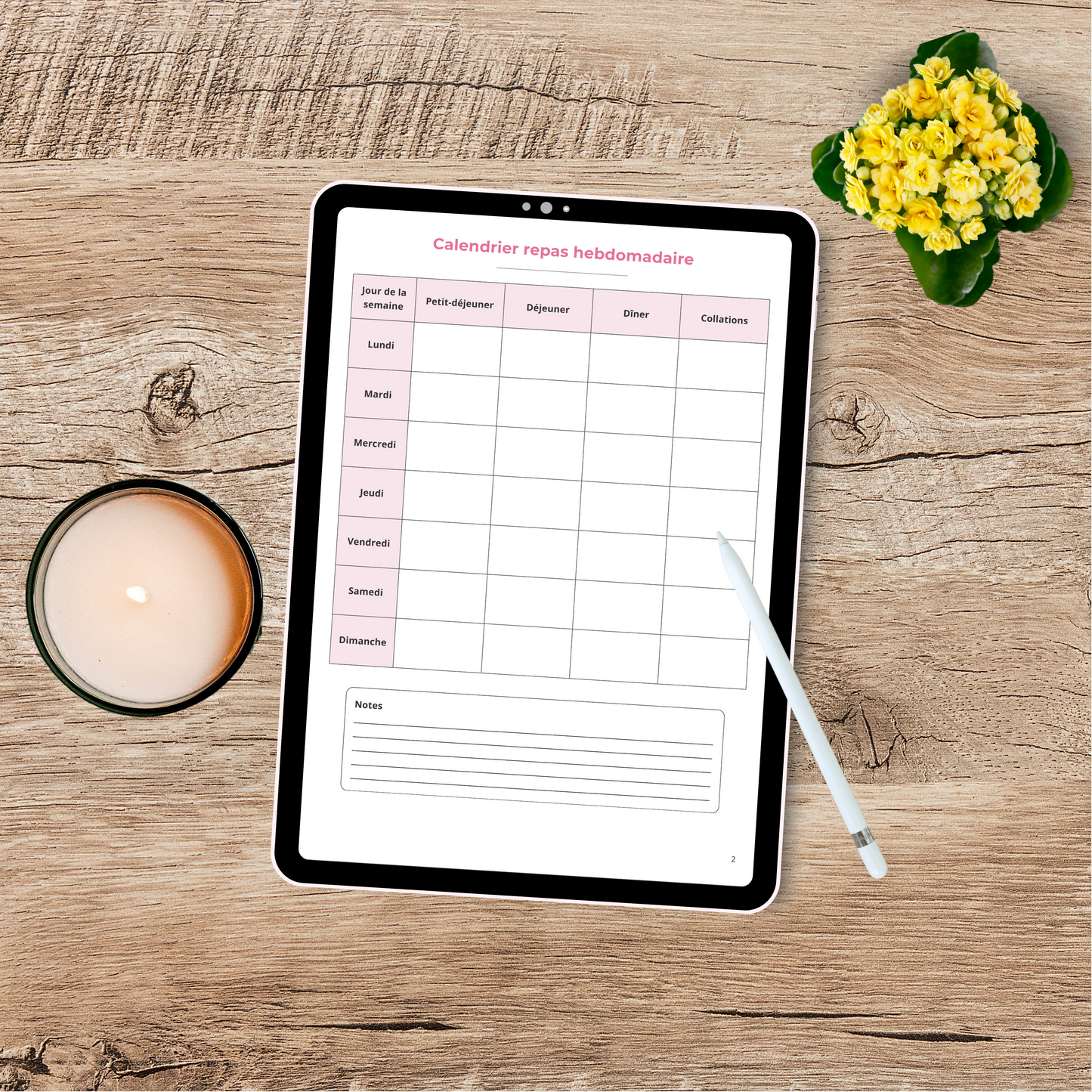 Calendrier Repas & Courses – Organise tes semaines et simplifie ta vie